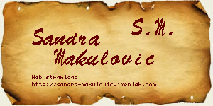 Sandra Makulović vizit kartica